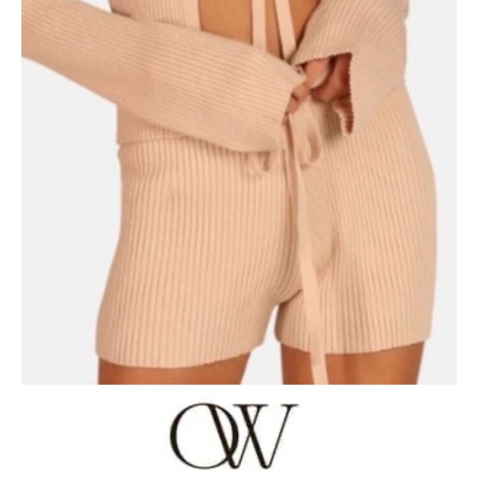 OW Ribbed Knit Shorts